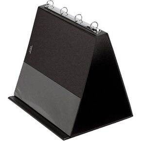 4101080 - Table Flipchart DIN A4 Landscape Format with Transparent PVC Pockets Presentation Table Display Black Flipchart Ring Book to fold out