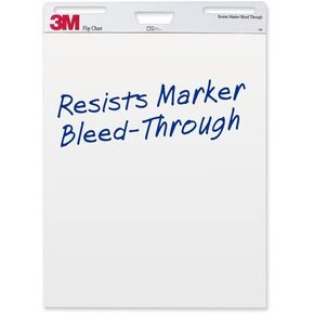 Flipchart, Plain, 40 Sheets/Pad, 25"x30", 2/PK, White, Sold as 1 Carton - 3M * Flipchart, Plain, 40 Sheets/Pad, 25"x30", 2/PK, White