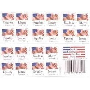 5 Sheets Four Flags Booklet of Stamps 5 Sheet of 20 Stamps