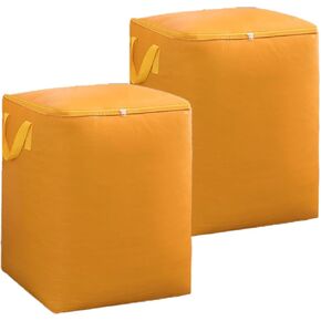 64gal Extra Large Heavy Duty Large Durable Heavy-Duty Sturdy Strong Clothes Blacket Moving Bag Tote Boxes (Pack of 2), 64gal, Orange
