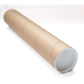 2-pack Kraft Mailing Tubes with Caps | 3-inch x 18-inch Usable (19" total length) | Heavy-Duty Cardboard Poster Tubes for Shipping and Storage of Documents and Art