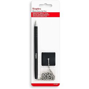 STAPLES Anchor Counter Top Pen, Medium Point, Black Ink, 3/Pack (ST31587VS)