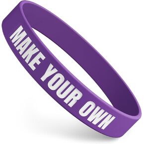 Custom Wristbands For Events, Fundraisers & Promotions | Add Text, Icons, & Logos | Bulk Rubber Bracelets | Classic 1/2" | 100% Silicone