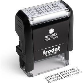Custom Address Stamp - 20 Font Options - 3 Line Self-Inking Address Stamp - Up to 3 Lines of Customized Text | Multiple Ink Color Options (Medium) in Saudi Arabia
