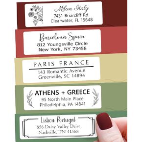 Personalized Return Address Labels - High Gloss Custom Mailing Labels on Sheets - Self-Adhesive Return Stickers for Envelopes with Crisp Printing Design (50-1000)