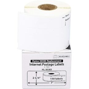 HOUSELABELS Compatible DYMO 30383 Internet Postage Labels (2-1/4" x 7"), Strong Permanent Adhesive, Compatible with DYMO LW 450, 4XL, Rollo & Zebra Desktop Printers, 6 Rolls /900 Labels