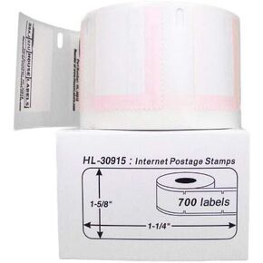 HOUSELABELS Compatible DYMO 30915 Internet Postage Labels (1-5/8" x 1-1/4"), Strong Permanent Adhesive, Compatible with DYMO LW 450, 4XL, Rollo & Zebra Desktop Printers, 2 Rolls /1400 Labels