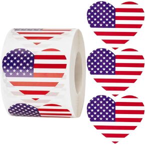 Anwyll American Flag Star Stickers - 500Pcs 1.5Inch USA Patriotic Seals Labels Stickers Self Adhesive 4th of July Sticker Memorial Day Sticker for Independence Day Kids Reward Envelope Seal Card