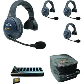 EARTEC Evade EVX4S Full Duplex Wireless Intercom System with 4 Single Speaker Headsets