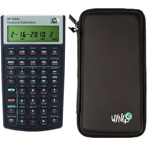HP 10B II Plus/Hewlett Packard 10BII+ Financial Scientific Calculator + WYNGS Protective Case Black