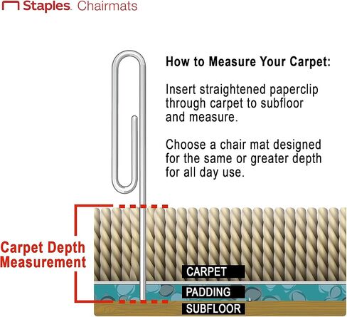 حصيرة كرسي المكتب Staples ، حصيرة أرضية صافية مع الشفة ، سجاد مسطح ، تغطية موسعة تحت DESK ، 48 × 36 بوصة ، انزلاق ناعم in Kuwait