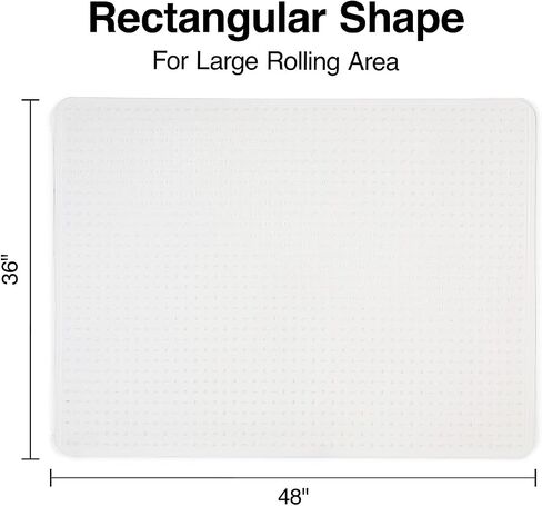Staples Office Chair Mat, Clear Floor Mats, Flat-Pile Carpets, 48 x 36 Inch, Smooth Glide in Kuwait