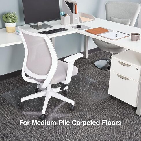 Staples Office Chair Mat, Clear Floor Mats, Flat-Pile Carpets, 48 x 36 Inch, Smooth Glide in Kuwait