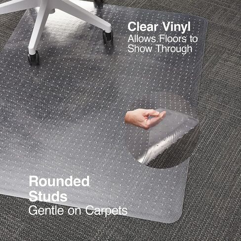 Staples Office Chair Mat, Clear Floor Mats, Flat-Pile Carpets, 48 x 36 Inch, Smooth Glide in Kuwait