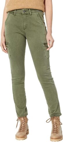PAIGE Women's Jolie High Rise Slim Pant Ankle Length in Vintage Ivy Green in Saudi Arabia