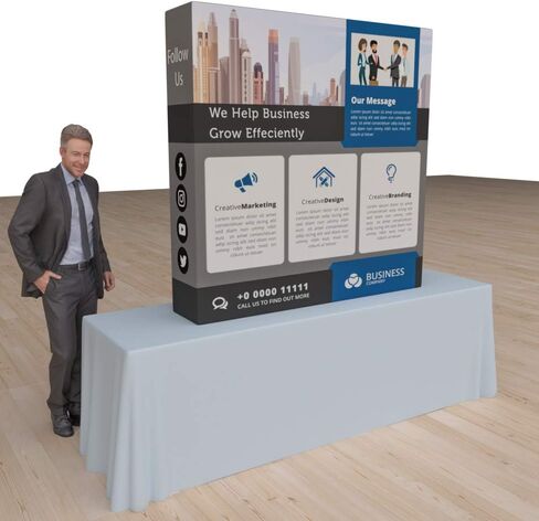 Vispronet Pop-Up Tension Fabric Trade Show Display Booth Frames (5ft x 5ft) in Kuwait