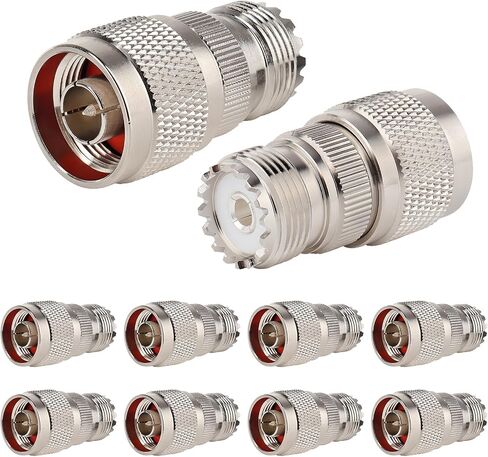 XRDS -RF N Male to UHF Female Adapter N Connector to PL-259 SO-239 Coax RF Coaxial Cable Connectors Pack of 5 (NOT for TV) in Kuwait