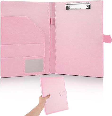 Professional Padfolio, Multi Function Faux Leather Portfolio Binder with Clipboard - Interview Resume Folder, Legal Document, Business Card Holder, for Office, Conference, Interviews (Black) in Saudi Arabia