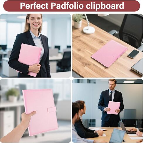 Professional Padfolio, Multi Function Faux Leather Portfolio Binder with Clipboard - Interview Resume Folder, Legal Document, Business Card Holder, for Office, Conference, Interviews (Black) in Saudi Arabia