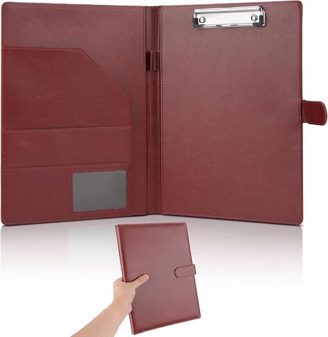 Professional Padfolio, Multi Function Faux Leather Portfolio Binder with Clipboard - Interview Resume Folder, Legal Document, Business Card Holder, for Office, Conference, Interviews (Black) in Saudi Arabia