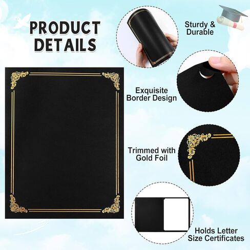 GISGFIM 100PCS حاملي الشهادات الدبلوم يغطي شهادات جائزة أحادية الوجه من الذهب أغطية الجائزة لحجم الخطاب 8.5x11 شهادات أوراق الوثيقة منظم التخزين (Royal Blue) in Saudi Arabia