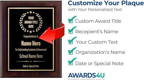 Award Plaques Personalized with Your Text and Title - Engraved Plaque Customized for Employee Appreciation, Recognition, Retirement, Service, Thank You, and more - Custom Awards for Employees, Co-Worker, Friends - Choose Your Size: (10.5x13 Black/Gold) in Saudi Arabia