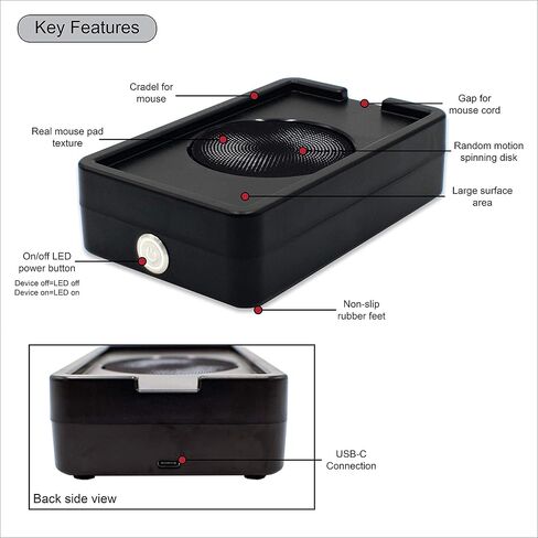 Undetectable Mouse Mover, LED Power Button, Random Realistic Movements, Quiet Operation, Designed and Assembled in The USA in Saudi Arabia