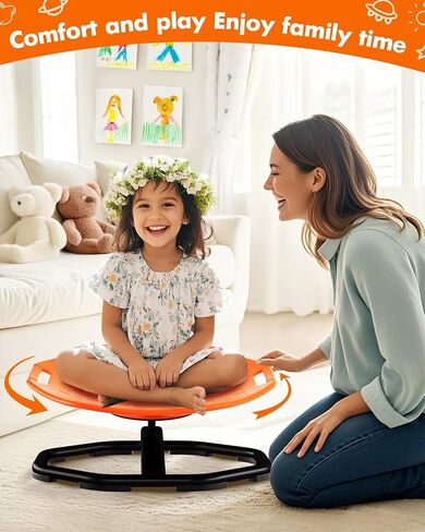 Sensory Spinning Chair with Handles for Autistic Kids, Sensory Toys for Kid with ADHD Autism, Sensory Swivel Chair Sit and Spin Training Body Coordination Autism Sensory Product Toys for Kids in Kuwait