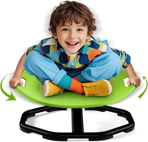 Sensory Spinning Chair with Handles for Autistic Kids, Sensory Toys for Kid with ADHD Autism, Sensory Swivel Chair Sit and Spin Training Body Coordination Autism Sensory Product Toys for Kids in Kuwait