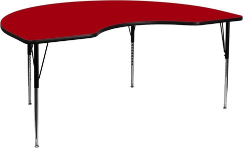 Flash Furniture Wren 48''W x 72'l الكلى رمادي طاولة النشاط الخشبية الحرارية - الساقين القياسية قابلة للتعديل in Kuwait