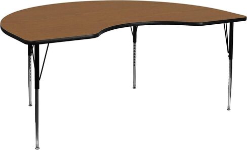 Flash Furniture Wren 48''W x 72'l الكلى رمادي طاولة النشاط الخشبية الحرارية - الساقين القياسية قابلة للتعديل in Kuwait