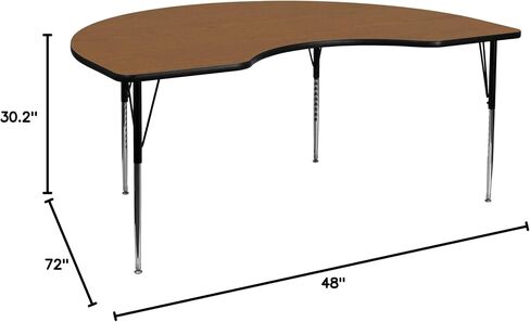 Flash Furniture Wren 48''W x 72'l الكلى رمادي طاولة النشاط الخشبية الحرارية - الساقين القياسية قابلة للتعديل in Kuwait
