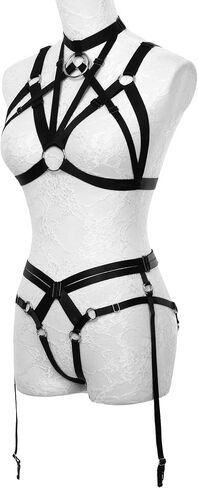 Women's Harness Bra Punk Goth Girls Hollow Out Elastic Strappy Cage Bra in Kuwait