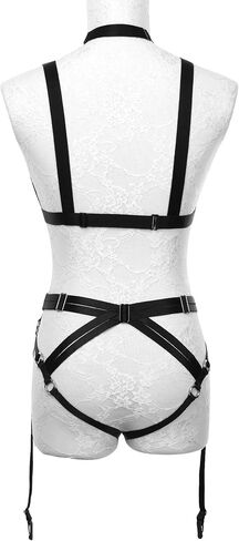 Women's Harness Bra Punk Goth Girls Hollow Out Elastic Strappy Cage Bra in Kuwait