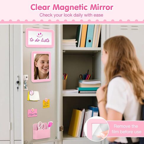 مجموعة ملحقات الخزانة Moko ، 5 من 1 إلى المدارس المدرسية تشمل College Essentials لوحة الأكريليك المغناطيسي ، مرآة الخزانة ، حامل العلامات ، أقلام العلامات ومغناطيس الخزانة ، شكل القلب in Saudi Arabia