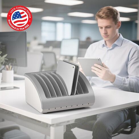 POCHAR 8-Device Universal Charging Station for Laptops & Chromebooks – Classroom Organization for iPads, Tablets & More, Ideal for Schools & Offices in Saudi Arabia