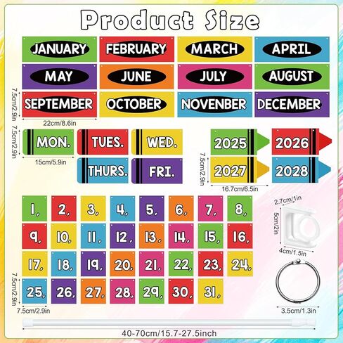 73PCS Classroom Flip Calendar Bulletin Board With Holder for Teacher Classroom ، Flip Flip Calendar تشمل بطاقات أسبوع لمدة أسبوع لمستلزمات المعلمين ما قبل المدرسة اللوازم المدرسية in Kuwait