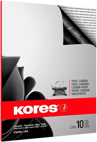 Black Carbon Paper for Typewriting, No Smearing and Reusable, School and Office Supplies, Format A4, 21 x 29.7 cm, Pack of 10 Sheets in Saudi Arabia