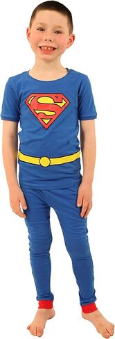 DC Comics Boys' Cast of Characters Pajama Set, Blue, 3T in Kuwait