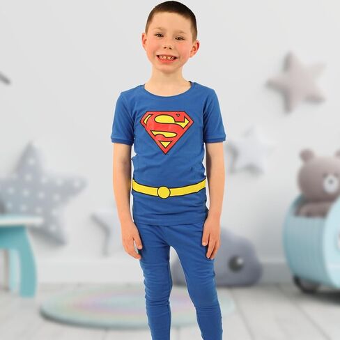 DC Comics Boys' Cast of Characters Pajama Set, Blue, 3T in Kuwait