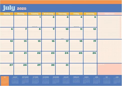 TF Publishing July 2026 - June 2027 Large Art Poster Wall Calendar with Premium Paper Tear-Off Sheets - 12 Month Academic Year Desk or Hanging Office Calendar for Schedules - 17 in x 22 in in Kuwait