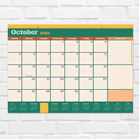 TF Publishing July 2026 - June 2027 Large Art Poster Wall Calendar with Premium Paper Tear-Off Sheets - 12 Month Academic Year Desk or Hanging Office Calendar for Schedules - 17 in x 22 in in Kuwait