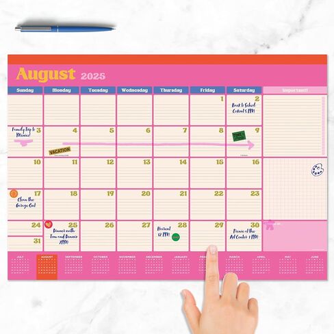 TF Publishing July 2026 - June 2027 Large Art Poster Wall Calendar with Premium Paper Tear-Off Sheets - 12 Month Academic Year Desk or Hanging Office Calendar for Schedules - 17 in x 22 in in Kuwait