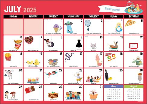 TF Publishing July 2026 - June 2027 Large Art Poster Wall Calendar with Premium Paper Tear-Off Sheets - 12 Month Academic Year Desk or Hanging Office Calendar for Schedules - 17 in x 22 in in Kuwait