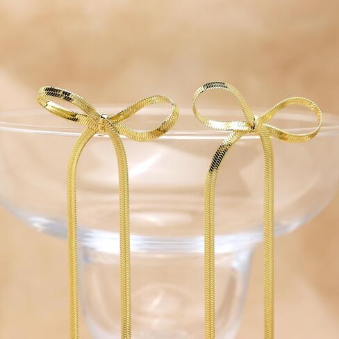Frigotine Gold rhinestones Bow Drop Dangle Earrings for Women Girls - Sparkly Elegant Crystal Dangling Tassel Fashion Wedding Bridal Earring Jewelry Gifts in Saudi Arabia