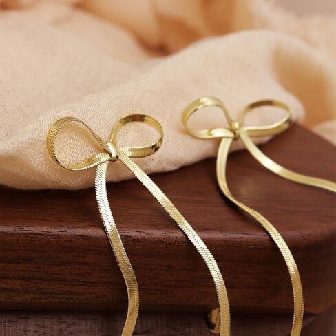 Frigotine Gold rhinestones Bow Drop Dangle Earrings for Women Girls - Sparkly Elegant Crystal Dangling Tassel Fashion Wedding Bridal Earring Jewelry Gifts in Saudi Arabia
