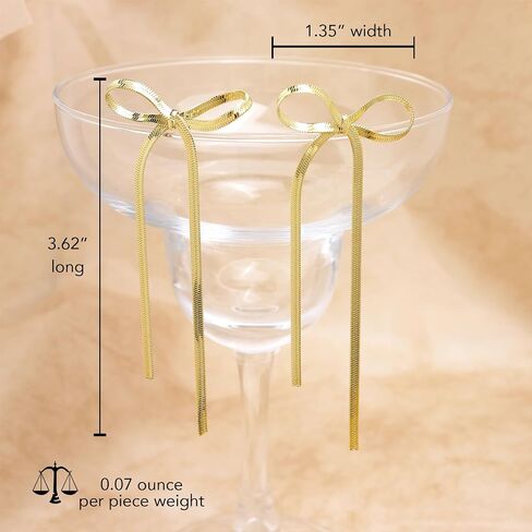 Frigotine Gold rhinestones Bow Drop Dangle Earrings for Women Girls - Sparkly Elegant Crystal Dangling Tassel Fashion Wedding Bridal Earring Jewelry Gifts in Saudi Arabia