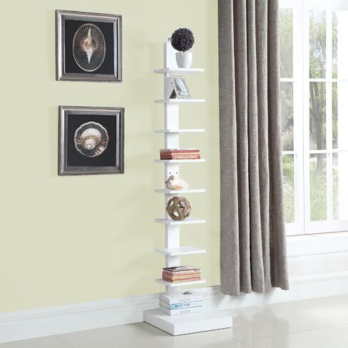Proman Products WM16568 العمود الفقري ، رف الكتب للمساحات الصغيرة ، الرفوف الدائمة (أبيض) ، 15 "W × 15" D x 67 "H in Kuwait