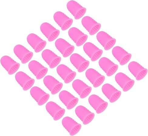 Patikil Rubber Finger Tips ، 30 حزمة سيليكون إبهام أصابع الإصبع ، تُسرة أصابع الإصبع ، تغطي منصات الحراسة قبضة كشقة لخياطة المكتب ، والحجم الصغير الوردي in Kuwait