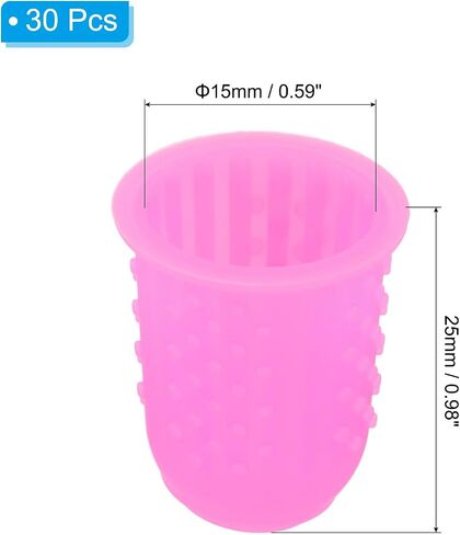 Patikil Rubber Finger Tips ، 30 حزمة سيليكون إبهام أصابع الإصبع ، تُسرة أصابع الإصبع ، تغطي منصات الحراسة قبضة كشقة لخياطة المكتب ، والحجم الصغير الوردي in Kuwait